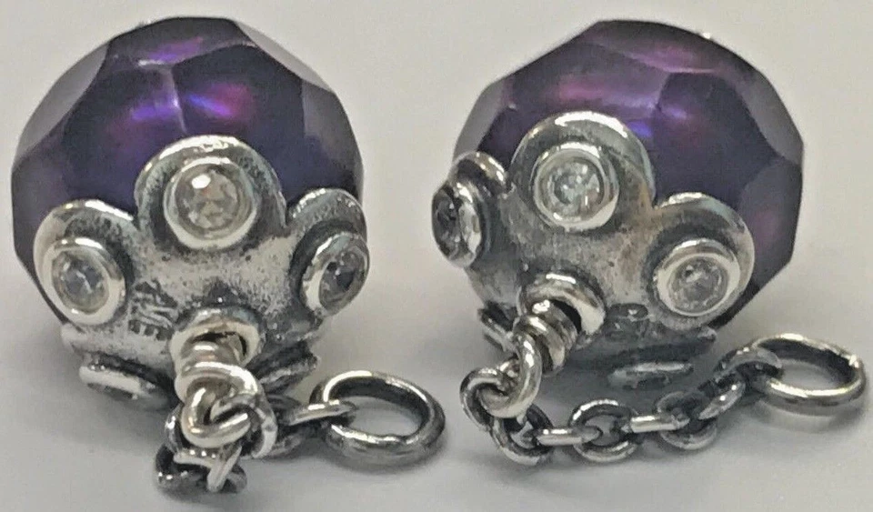 PANDORA | LILAC FACETED PEARL EARRINGS ✪NEW✪ 290611PDV AUTHENTIC RETIRED RARE US - Image 4 of 4