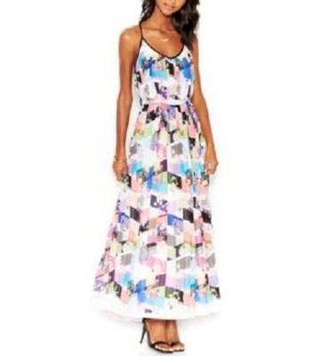 bar iii pleated maxi dress