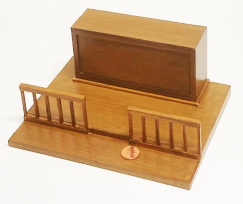 Maison de poupée autel et marches d'église en bois teinté Tumdee échelle 1:12 miniature - Photo 1/7