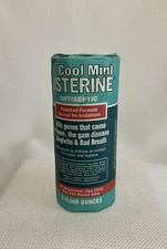 Vtg Cool Mint Listerine Antiseptic 3oz Glass Bottle March 1996 Paper-wrap READ