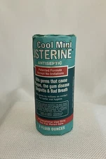 Vtg Cool Mint Listerine Antiseptic 3oz Glass Bottle March 1996 Paper-wrap READ