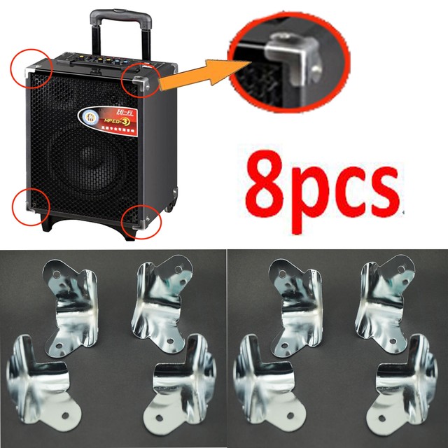 8 pcs Chrome Metal Speaker Corner Guitar Amp Amplifier Cab