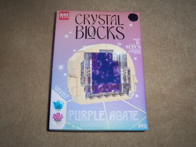NEW, CRYSTAL BLOCKS PURPLE AGATE CRYSTAL Building Block Set 81 Pieces