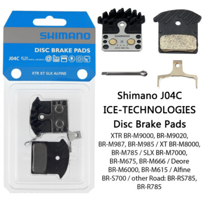 Shimano J02A/J04C Disc Brake Resin/Metal Pads with Fin ICE