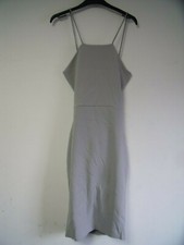 Missguided Crepe Strappy Cut Out Back Midi Dress Ice Grey Size UK 10 DH191 DD 13