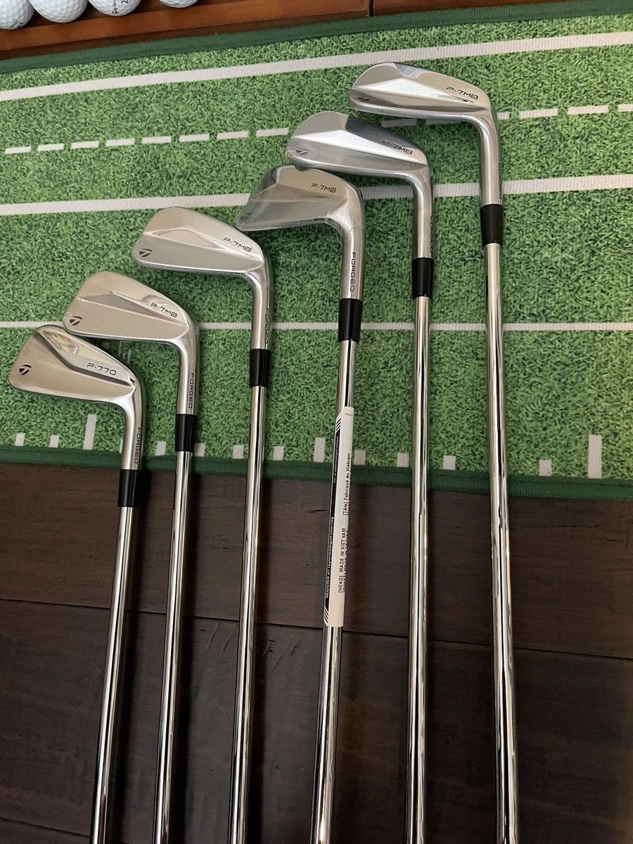 Cusom set of taylormade P-7MB & P770 iron set 9-4 KBS $ taper 130X +4 Align Grip