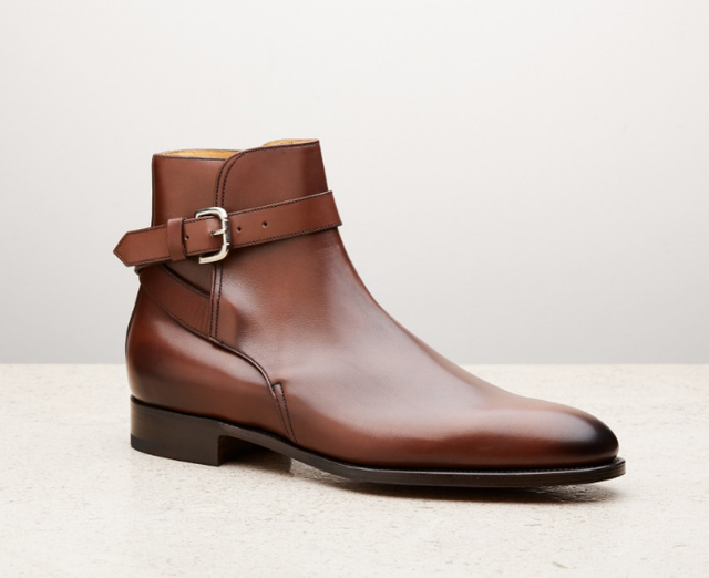 Handmade Mens Brown leather Jodhpurs boot, Men monk strap leather ankle