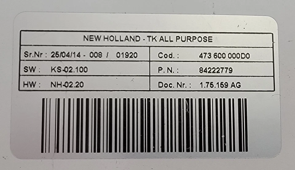 NEW HOLLAND TK ALL PURPOSE USED INSTRUMENT CLUSTER P#84222779 - Image 3 of 4