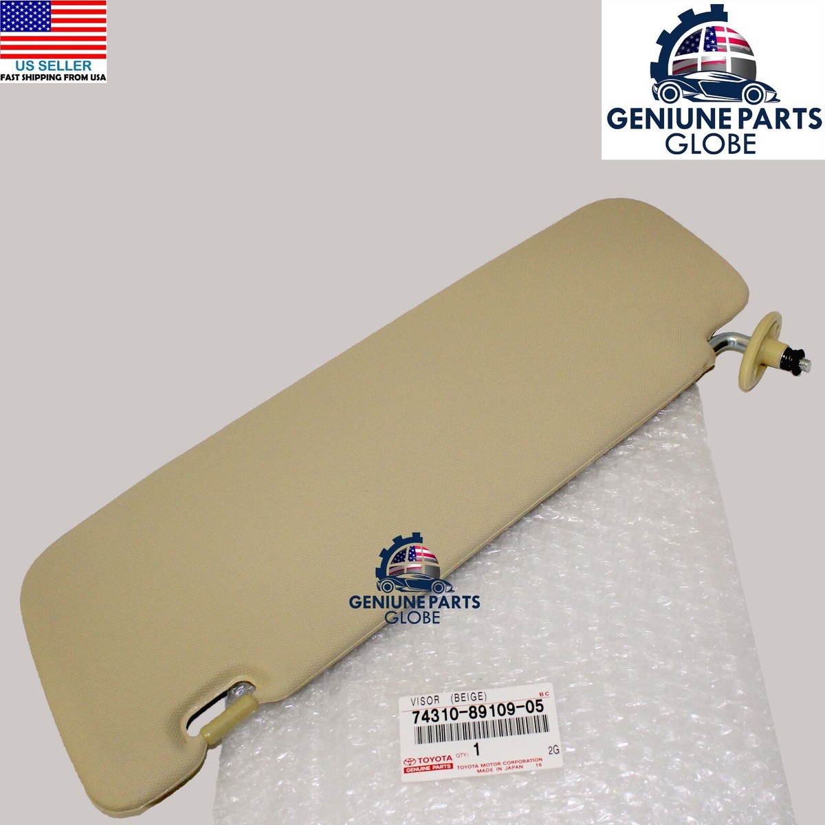 19.しめ縄 GENUINE OEM TOYOTA 79-83 PICKUP TAN BEIGE LEFT OR RIGHT SUN VISOR