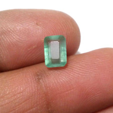 Gorgeous Green Zambian Emerald Faceted 1.9ct Emerald Cut Gemstone Jewelry Making