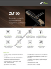 ZKTeco ZM100 SMART LOCK WITH HYBRID BIOMETRIC TECHNOLOGY LEFT HANDED INWARD