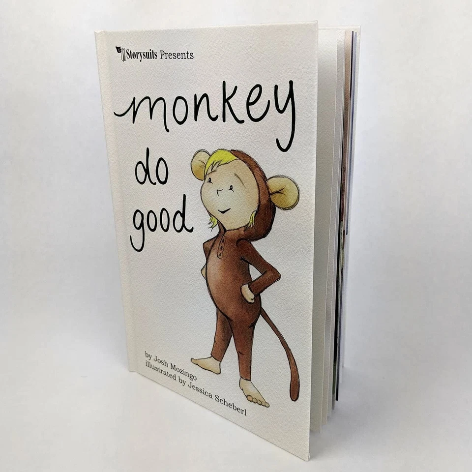 Monkey costume with Book - Monkey Do Good for Girls and Children (Size 2T) - Image 4 of 4