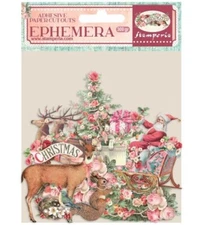 Stamperia PINK CHRISTMAS Adhesive Ephemera Scrapbook Mixed Media 38pc DFLC28