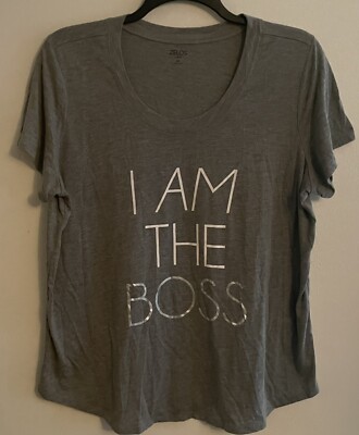 ZELOS Curvy Women s Hyper Opulence Gray Plus Size 2X  I AM THE BOSS 