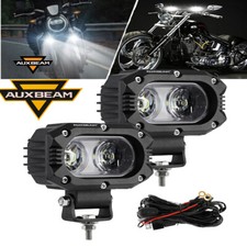 Auxbeam 4 Led Work Lights Auxiliary Motorcycle Headlight Driving Fog Flood Lamp