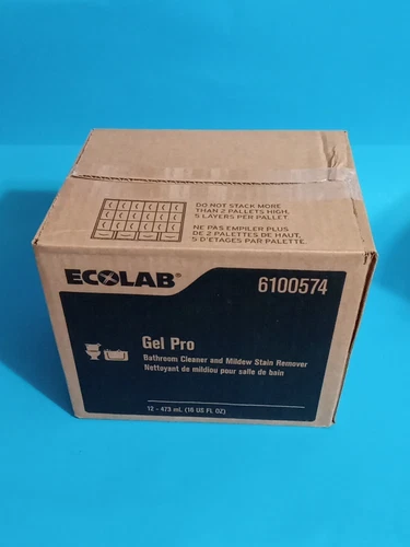 Ecolab Gel Pro  Bathroom Cleaner Mildew Stain Remover 16oz Case 12Pk -Exp: 07/24