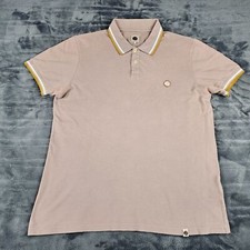 Pretty Green Polo Shirt Adult Large Dusty Pink Bassline Contrast Collar Top