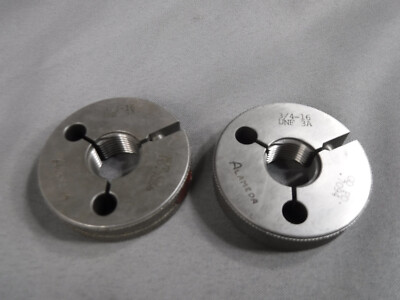 Alameda Thread Ring Gage Set Go No Go 3/4-16 UNF 3A