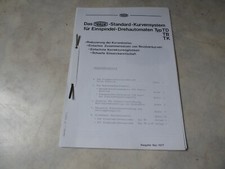 Information zum Standard-Kurvensystem f&uuml;r Einspindel-Drehautomaten von Traub