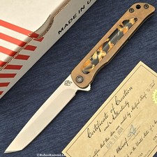 Medford The T-Bone Tum Tanto S45VN Blade Bronze Titanium Tortoise Shell Inlay
