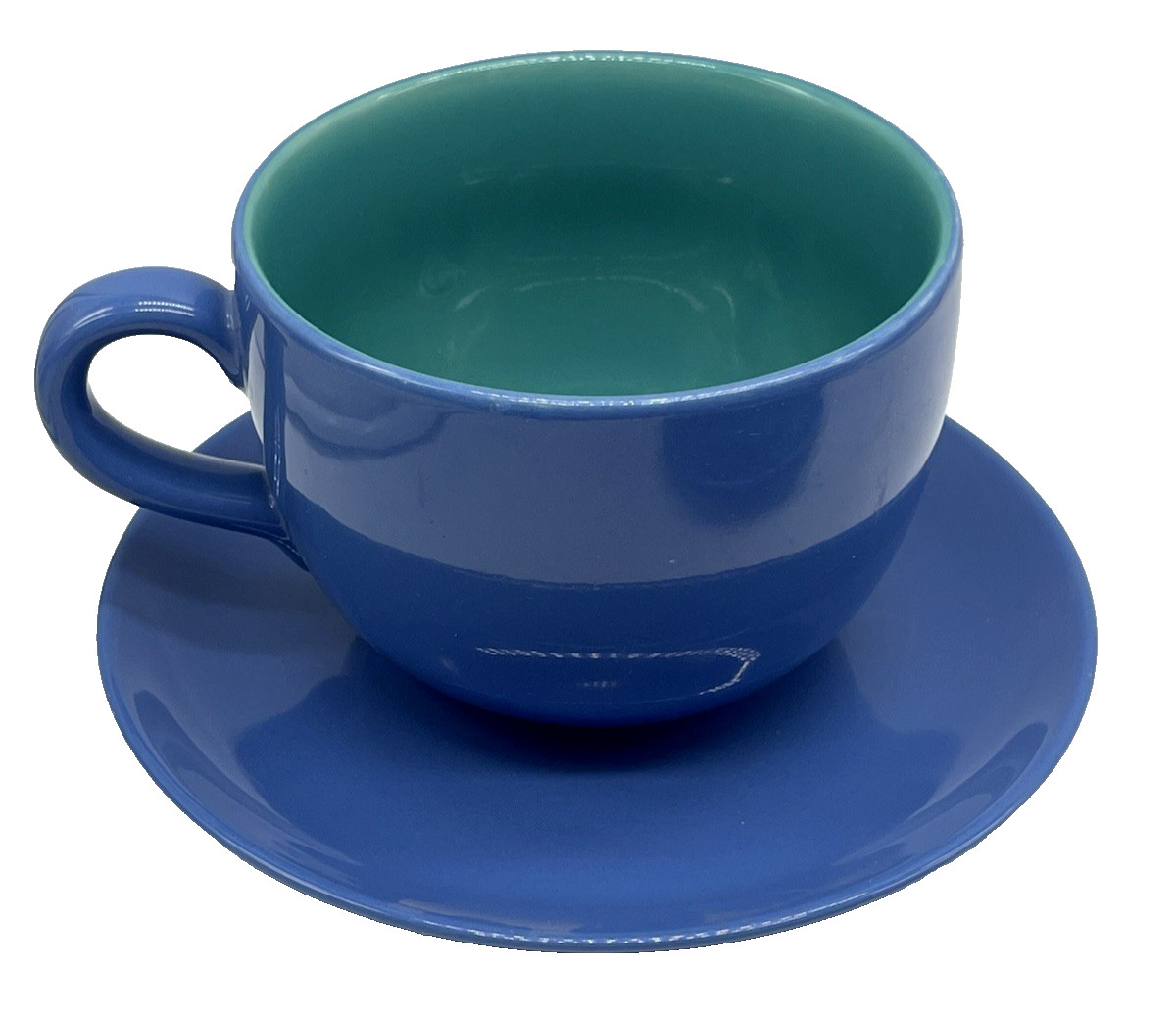 1980s Lindt Stymeist COLORWAYS Cafe Au Lait Jumbo Cup Saucer Postmodern Memphis