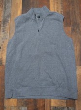 Greg Norman Collection Mens Gray 1/3rd Zippered Golf Vest Gray XL
