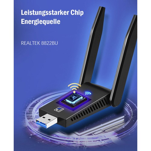 Bluetooth 1300Mbps WIFI Adapter WLAN USB 3.0 Stick 5GHz Dual Band Dongle Antenne - Bild 9 von 12