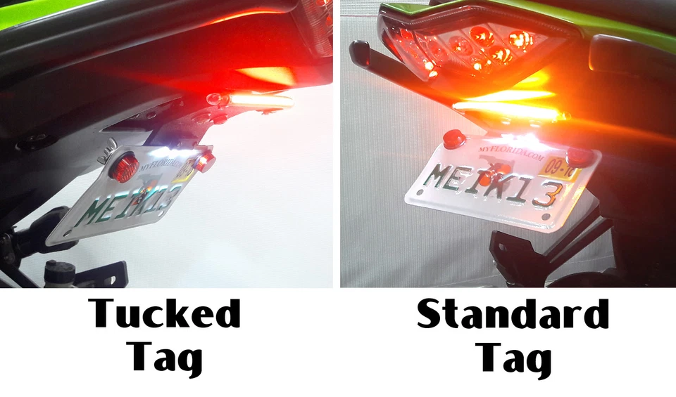 Ninja 1000 (2011+) Barra de Luz LED Eliminador de Guardabarros; Etiqueta Escondida, Lente Ahumada Foto 4 de 4