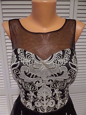 Liza Luxe Black & Gold Damask Lace Whimsy of Your Whirl A-Line Dress sz L NWT | eBay Liza Luxe Black & Gold Damask Lace Whimsy of Your Whirl A-Line Dress sz L NWT | eBay