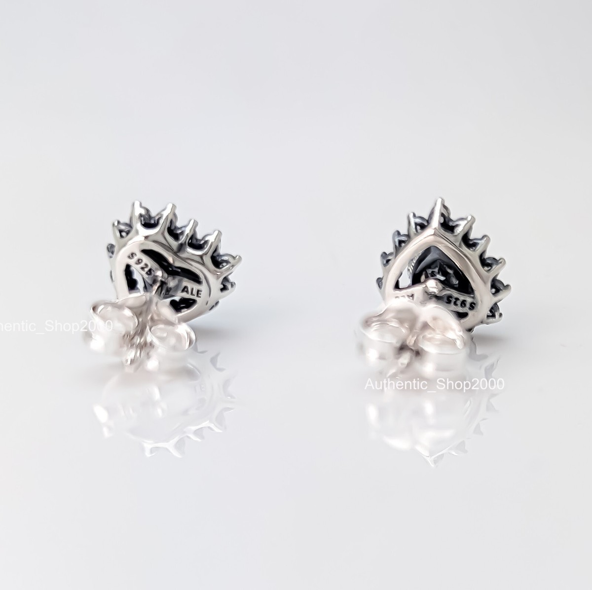 ☆HEI☆ sv925 dear heart onetouch earring HE24SMESW765XXFR Pandora Flourishing Hearts Stud Earrings Sterling Silver 925