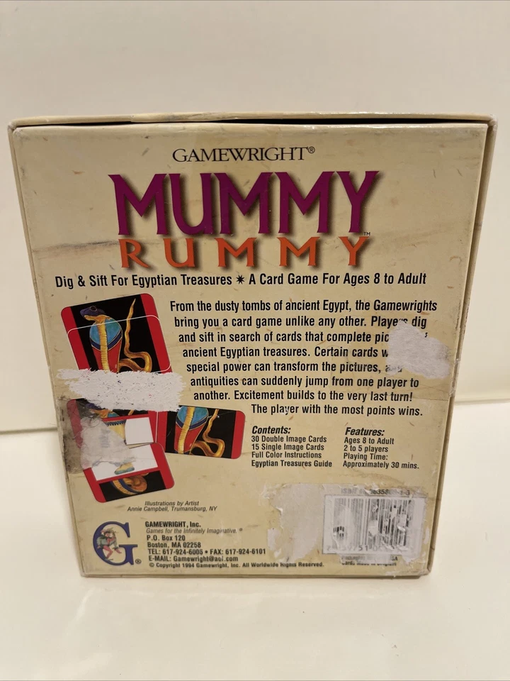 Juego de Cartas Gamewright MUMMY RUMMY 1994 Foto 2 de 4