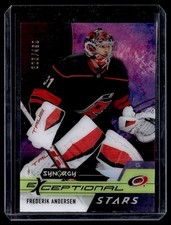 2021-22 Upper Deck Synergy Purple Exceptional Stars Frederik Andersen Carolina