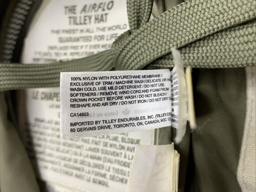 The Airflo Tilley LTM6 Waterproof Vented SZ 7 1/8 Olive Green Bucket Hat P118 - Picture 13 of 18