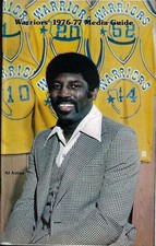 Warriors 1976-77 Media Guide Al Attles NBA Program Cover On 12x8in Metal Sign