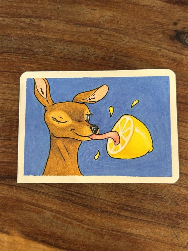 ACEO Art Card Original - Sour Doe - By JBlossomArt