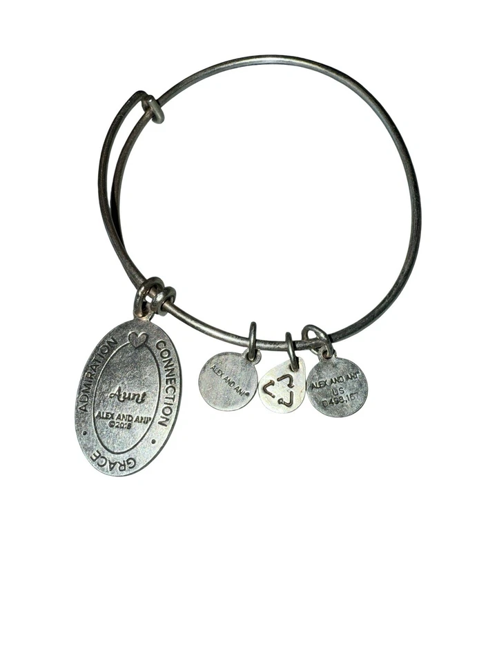 Pulsera Alex And Ani 2016 Tono Plata Mate TÍA Floral Alambre Expandible Moda Foto 2 de 4