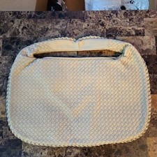 Cream Woven Handbag Zip Top NWOT