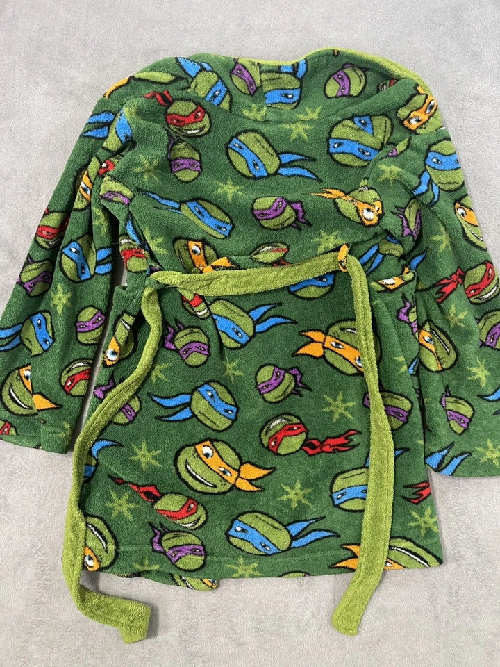 Nickelodeon Teenage Mutant Ninja Turtlles Fleece Bathrobe Youth Large Green - Image 3 of 4