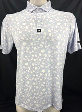 NEW Bad Birdie Core Baby Lush Purple Floral Button Golf Polo Shirt Men's XL