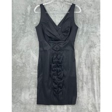 Calvin Klein Dress Womens 8 Ruched Cocktail Sheath Party Evening Event Black
