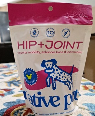 Native Pet Hip + Joint Mobility Care 60 Air Dried Chews For Dogs Vet Developed 