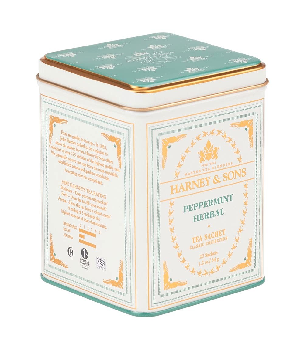 Harney and Sons Peppermint Tea, 20 Sachets 20 Count (Pack of 1), 