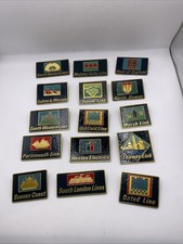 Lot Of 15 Vintage Enamel Pin Badges Depicting Railway Routes Network Southeast