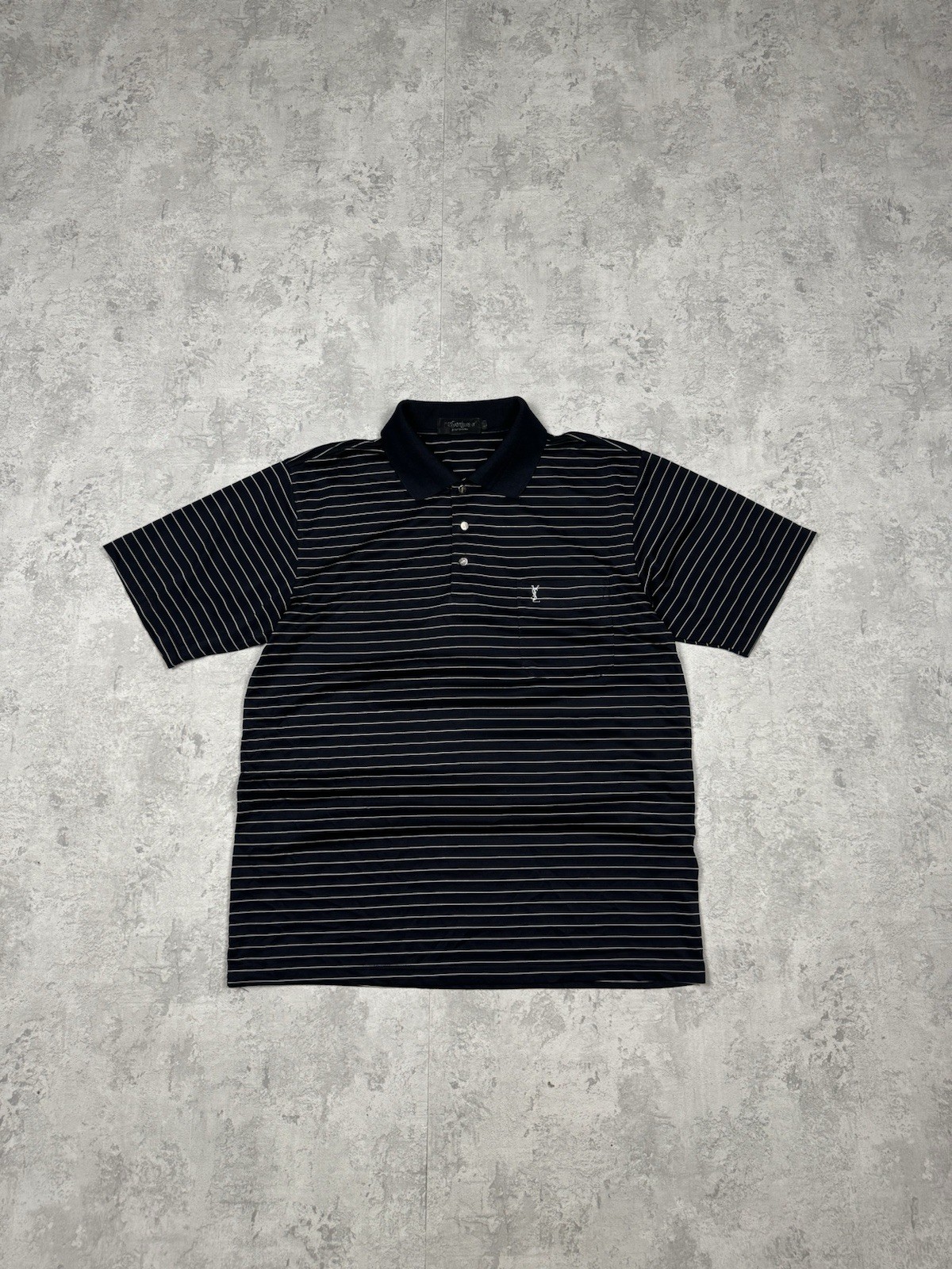 Polo Yves Saint Laurent in seta a righe taglia L