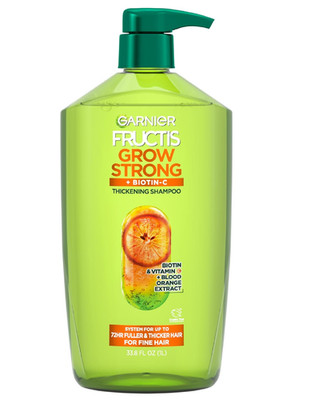 Garnier Fructis Grow Strong Thickening Shampoo for Fine Hair, Biotin-C, 33.8 Fl 