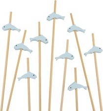 5.9" Decorative Fish Dolphin Cocktail Fruit Sandwich Bamboo Picks Skewers for
