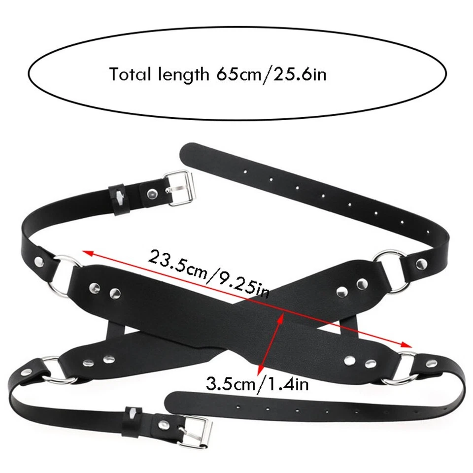 Leather Masks Adjustable Masquerade Mask Bdsm Fetish Cosplay Masks Blindfold - Image 2 of 4