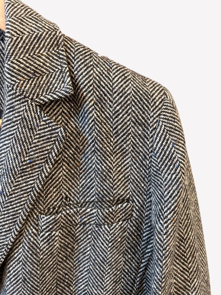 Blazer de lana para mujer Appleseed’s Herringbone talla 14 Academia Ivy League Preppy Foto 3 de 4