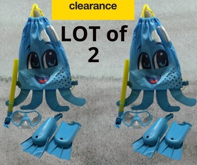 LOT of 2 Dolfino Octopus Blue Unisex Dive Set for Children, Includes 10 Pieces
