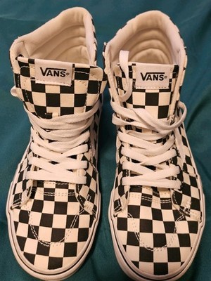 VANS Fillmore Hi Checkerboard Black/Mars Style Code 420004741200100 Size 7 Women